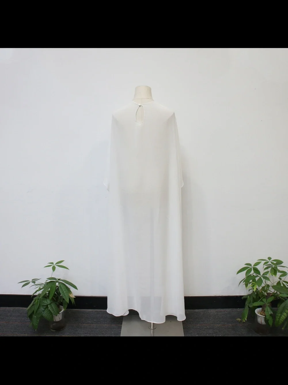 White long bridal cape